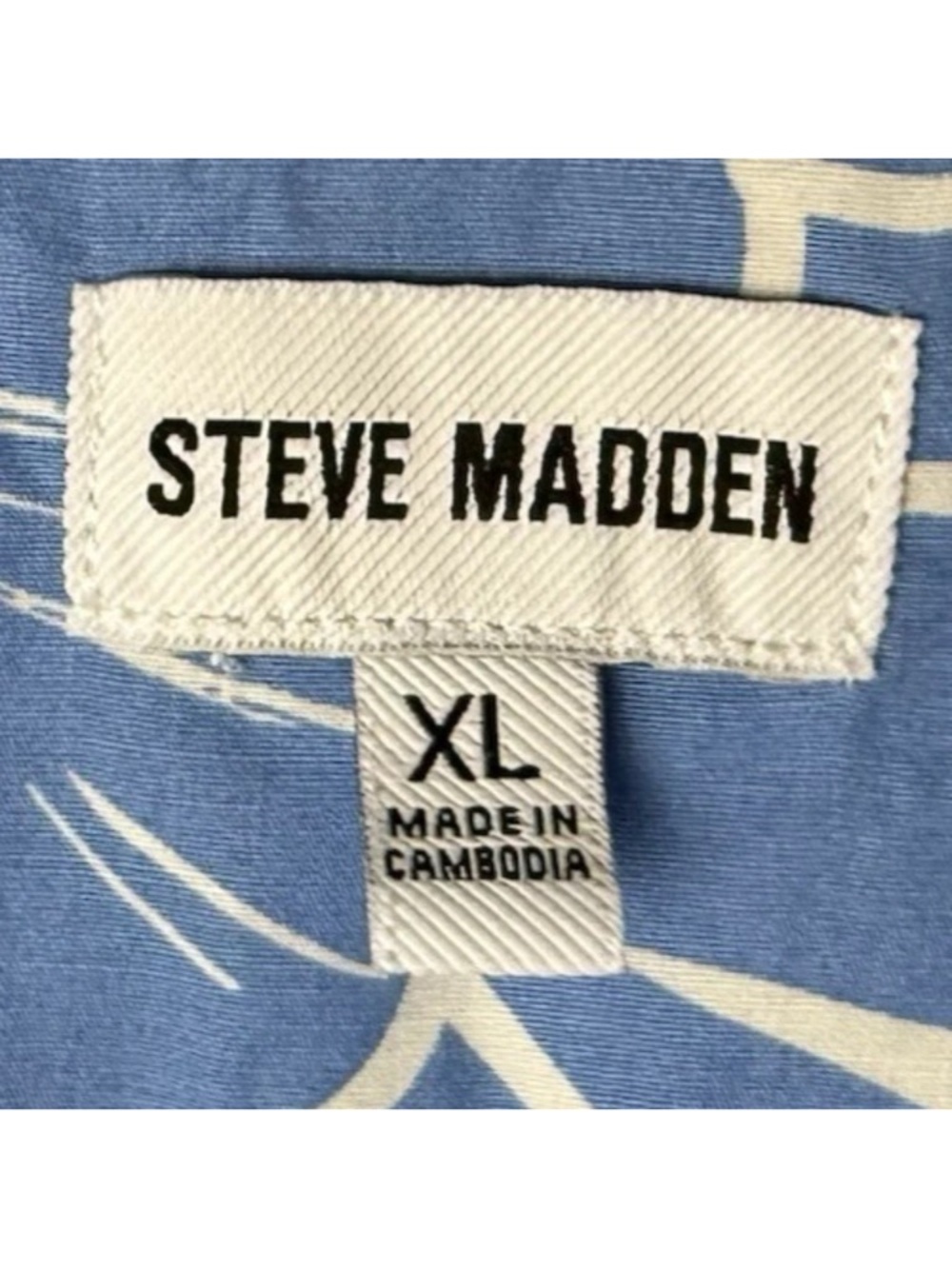 Steve Madden Midi Dress Size Large Cotton Short Sleeves V-Neck Floral Sky Blue - Picture 6 of 6